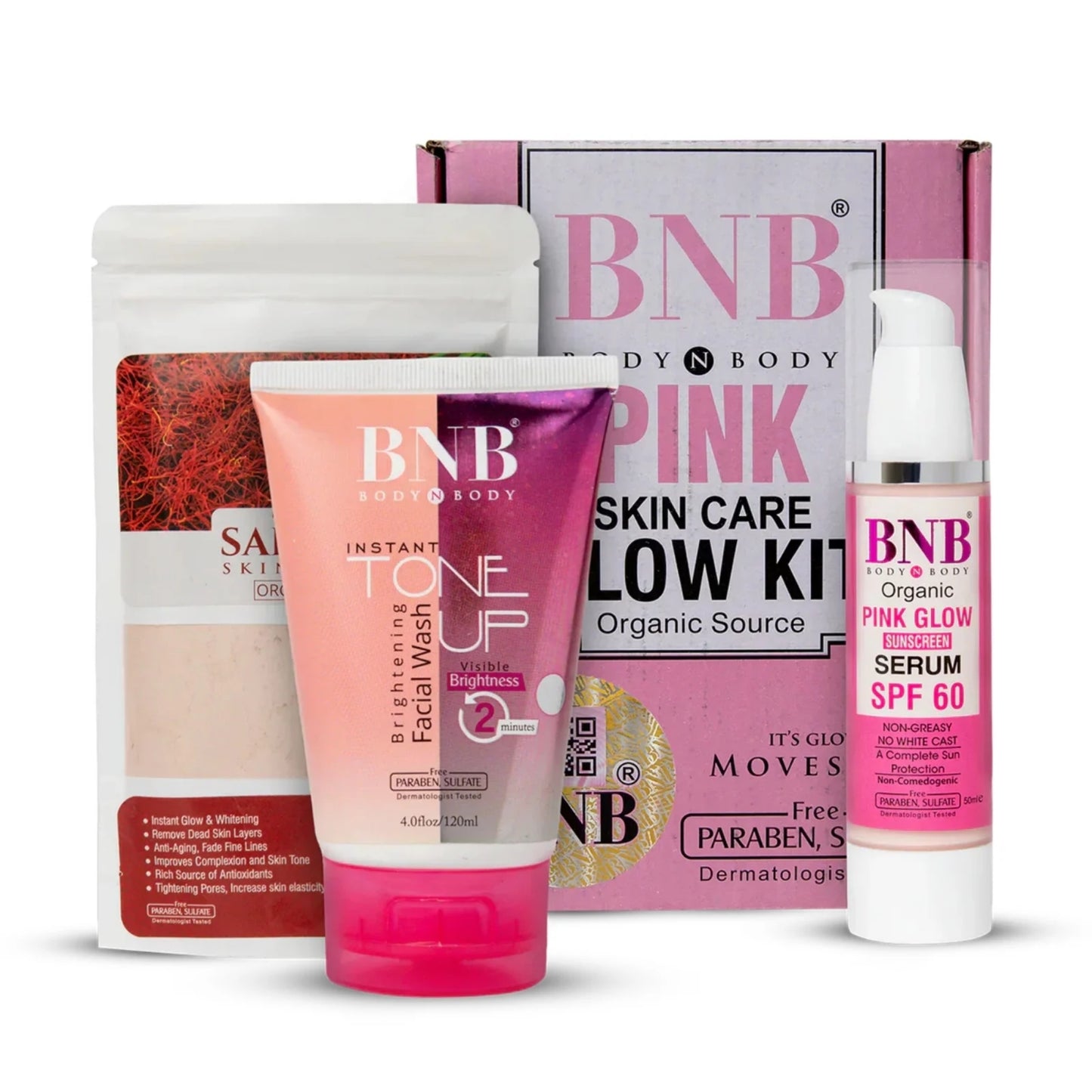 BNB Pink Face Glow Kit – 3-in-1 Skincare Set
