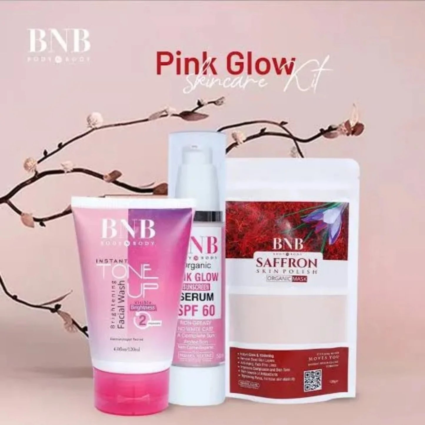 BNB Pink Face Glow Kit – 3-in-1 Skincare Set
