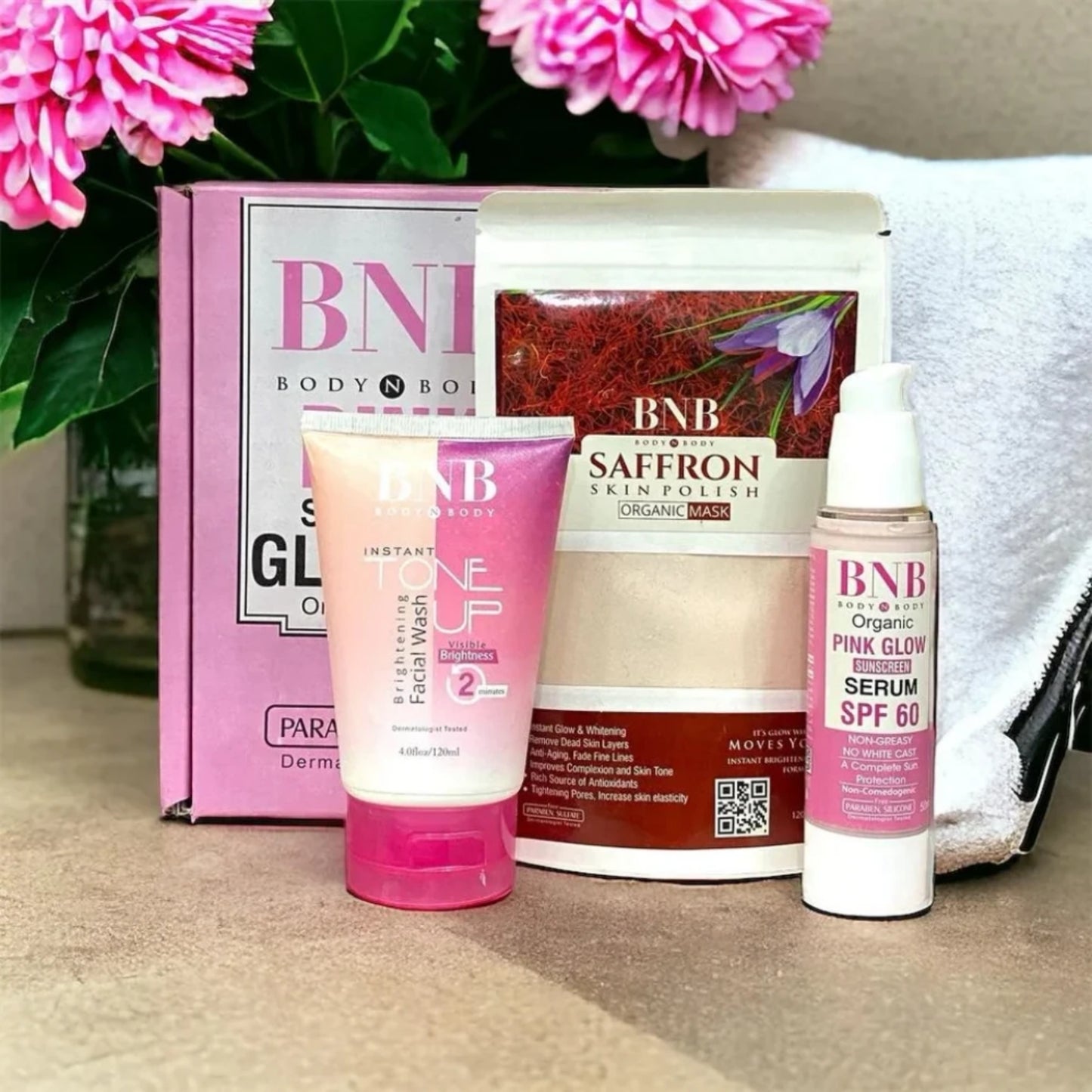 BNB Pink Face Glow Kit – 3-in-1 Skincare Set