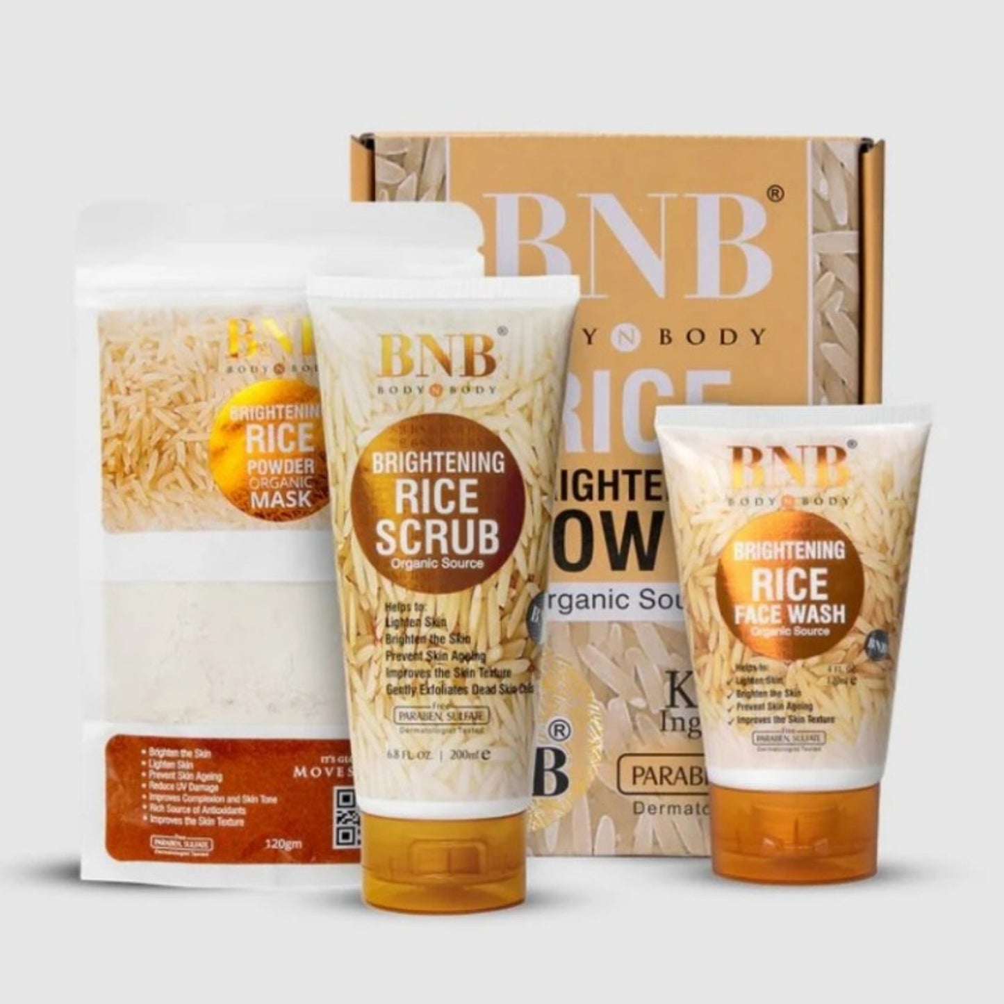 BNB Rice Extract Bright & Glow Facial Kit