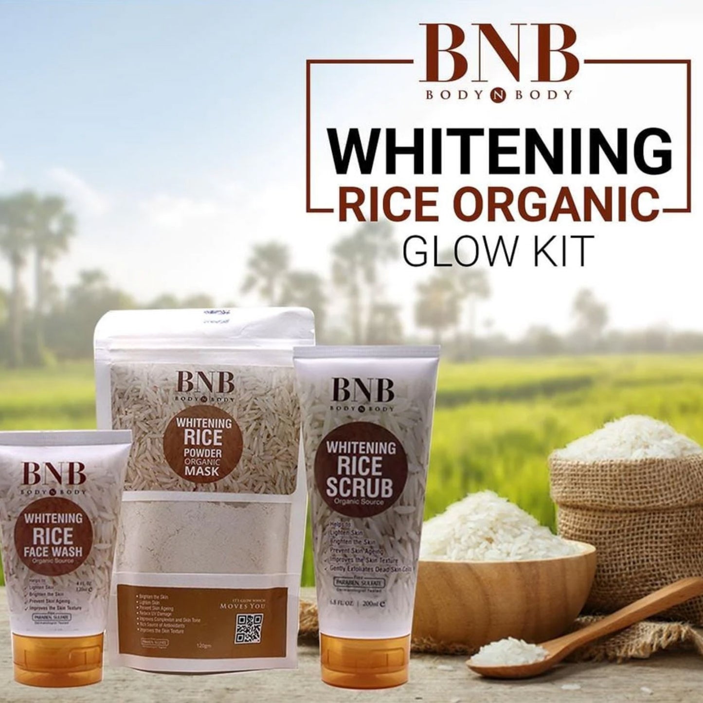 BNB Rice Extract Bright & Glow Facial Kit