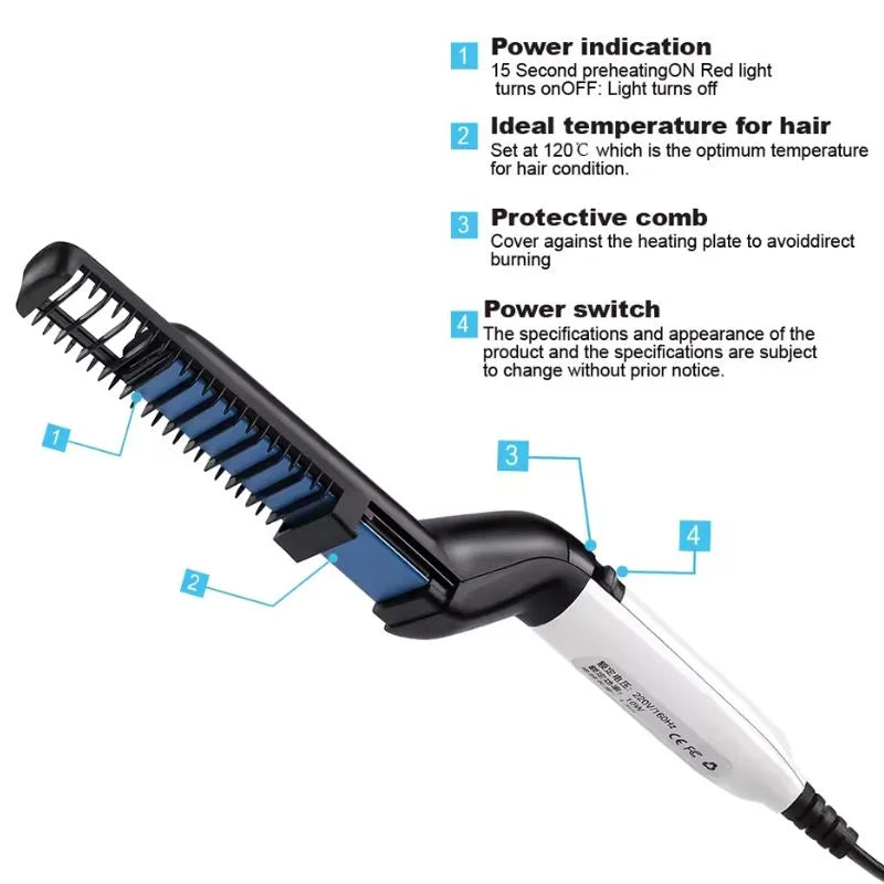 Electric Hair & Beard Straightener Comb for Men